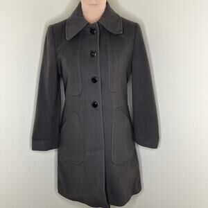 Tahari Wool & Cashmere Blend Pea Coat 4 Womens Jacket Winter Overcoat Button Up